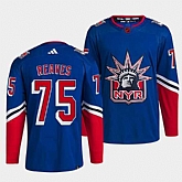 Men's New York Rangers #75 Ryan Reaves Blue 2022 Reverse Retro Stitched Jersey Dzhi,baseball caps,new era cap wholesale,wholesale hats